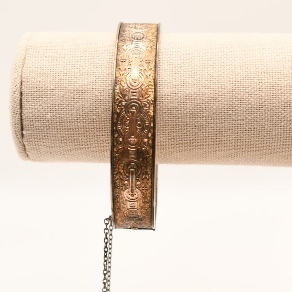Vintage Hayward 1/20 10K Gold Filled Engraved Hinged Bangle Bracelet